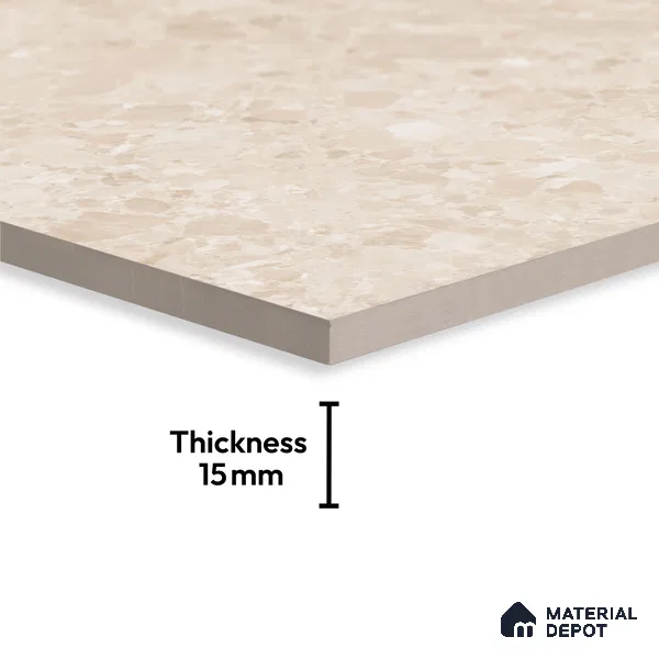 Marble Look Tile TL 09711 6 ft x 4 ft Glossy Finish Vitrified Tile - 15 mm | Adhesive and Spacers Must be Used During Installation