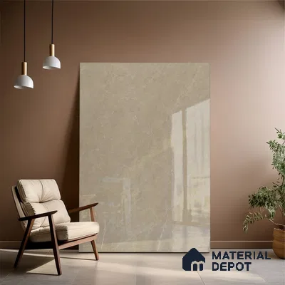 Marble Look Tile TL 08835 6 ft x 4 ft Glossy Finish Vitrified Tile - 9 mm | Adhesive and Spacers Must be Used During Installation