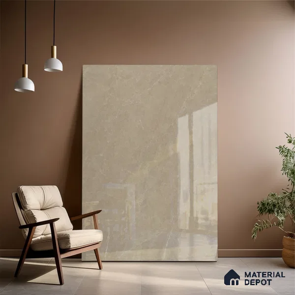 Marble Look Tile TL 08835 6 ft x 4 ft Glossy Finish Vitrified Tile - 9 mm | Adhesive and Spacers Must be Used During Installation