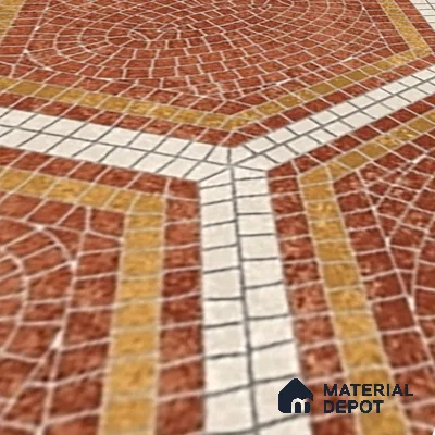 Hexagonal Wall & Floor Tile TL 06600 Piazza Scala Rosso 2 ft x 2 ft Vitrified Matte Finish - 9 mm | Suitable for Living Room, Balcony, Courtyard (Sample)