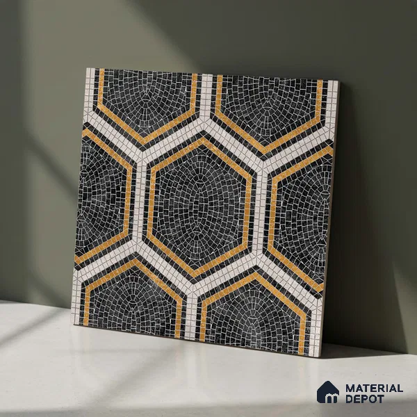 Hexagonal Floor & Wall Tile TL 06600 C 2 ft x 2 ft Vitrified Matte Finish Tile - 9 mm | Ideal for Living Room, Bedroom, Bathroom