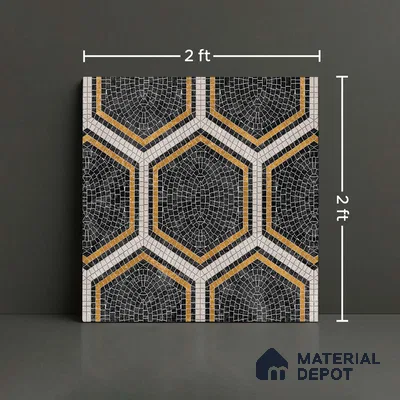 Hexagonal Floor & Wall Tile TL 06600 C  2 ft x 2 ft  Vitrified Matte Finish Tile - 9 mm | Ideal for Living Room, Bedroom, Bathroom
