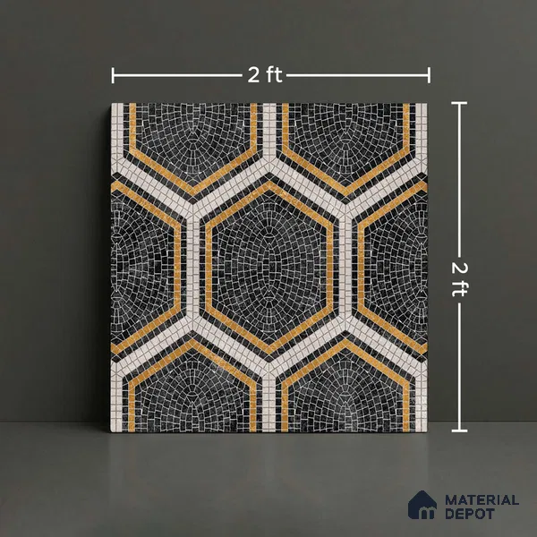 Hexagonal Floor & Wall Tile TL 06600 C 2 ft x 2 ft Vitrified Matte Finish Tile - 9 mm | Ideal for Living Room, Bedroom, Bathroom