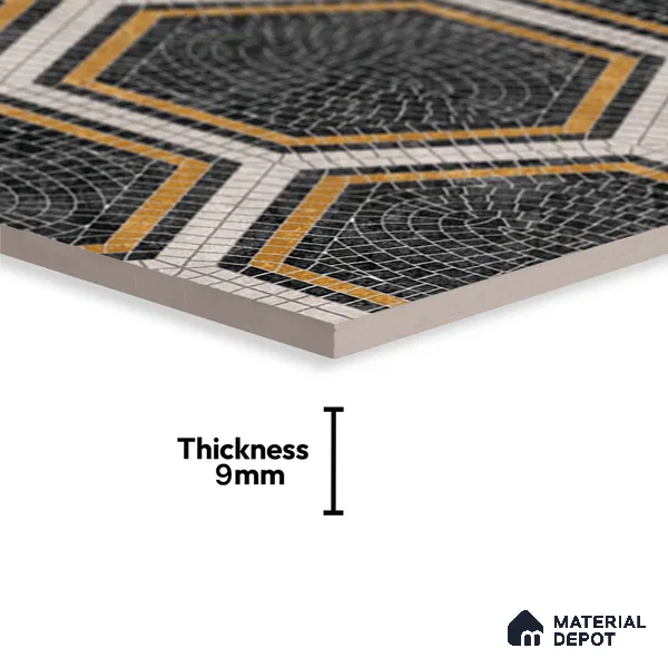 Hexagonal Floor & Wall Tile TL 06600 C 2 ft x 2 ft Vitrified Matte Finish Tile - 9 mm | Ideal for Living Room, Bedroom, Bathroom