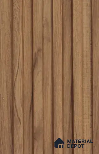 Earthy Brown Wooden Louver PN 02717 P 9.5 ft x 4.6 inch Charcoal Panel - 10 mm | Suitable for Feature Wall, TV Unit & Living Room | Width is Subjected to 5% Variation