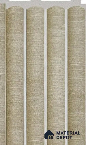 Linen Beige Patterned Louver PN 02713 H 9.5 ft x 4.7 inch Charcoal Panel - 12 mm | Suitable for Feature Wall, TV Unit & Living Room | Width is Subjected to 5% Variation