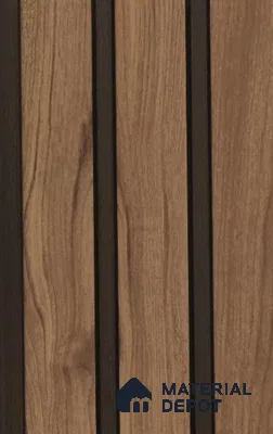 Warm Brown Wooden Louver PN 02718 N 9.5 ft x 4.7 inch Charcoal Panel - 12 mm | Suitable for Feature Wall, TV Unit & Living Room | Width is Subjected to 5% Variation