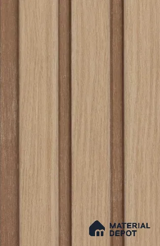 Light Oak Wooden Louver PN 02718 J 8 ft x 4.7 inch Charcoal Panel - 12 mm | Suitable for Feature Wall, TV Unit & Living Room | Width is Subjected to 5% Variation