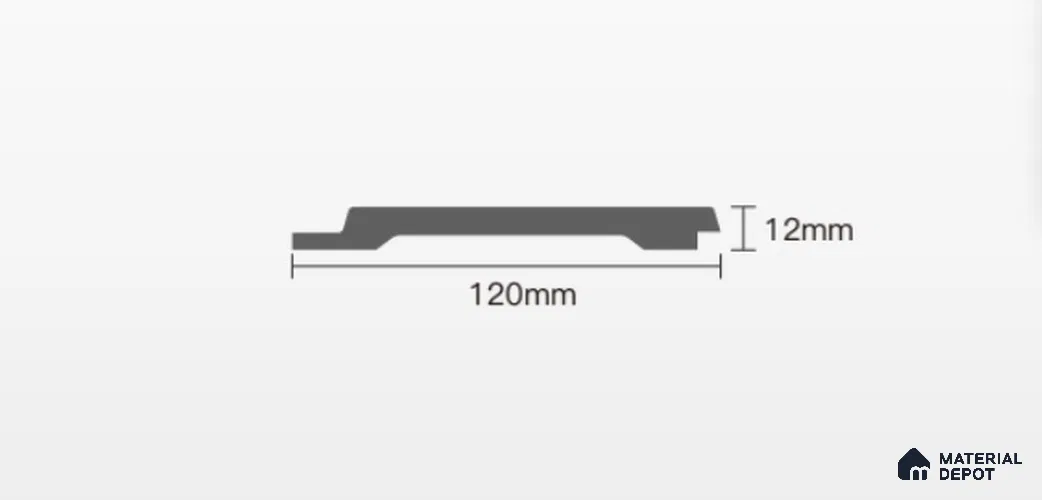 Golden Oak Wooden Louver PN 02735 B 8 ft x 4.8 inch Charcoal Panel - 12 mm | Suitable for Feature Wall, TV Unit & Living Room | Width is Subjected to 5% Variation