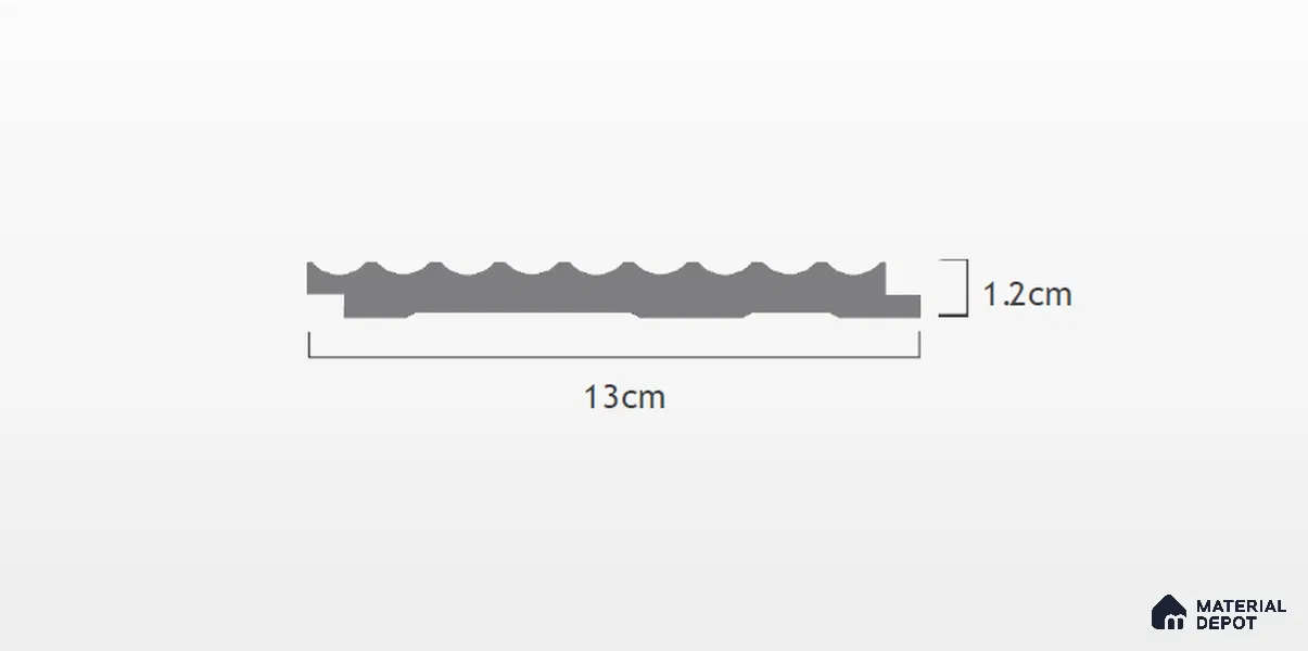 Bronze Glow Plain Colour Louver PN 02714 8 ft x 5 inch Charcoal Panel - 12 mm | Suitable for Feature Wall, TV Unit & Living Room | Width is Subjected to 5% Variation