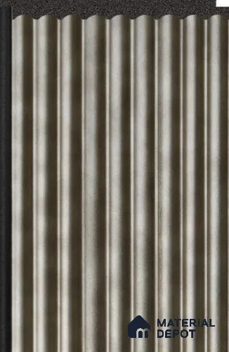 Pewter Shine Plain Colour Louver PN 02714 H 9.5 ft x 5 inch Charcoal Panel - 12 mm | Suitable for Feature Wall, TV Unit & Living Room | Width is Subjected to 5% Variation