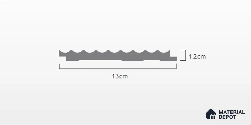 Pewter Shine Plain Colour Louver PN 02714 B 8 ft x 5 inch Charcoal Panel - 12 mm | Suitable for Feature Wall, TV Unit & Living Room | Width is Subjected to 5% Variation