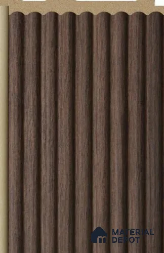 Walnut Brown Wooden Louver PN 02714 D 8 ft x 5 inch Charcoal Panel - 12 mm | Suitable for Feature Wall, TV Unit & Living Room | Width is Subjected to 5% Variation