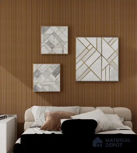 Golden Ebony Plain Colour Louver PN 02720 E 9.5 ft x 12 inch Charcoal Panel - 6 mm | Suitable for Feature Wall, TV Unit & Living Room | Width is Subjected to 5% Variation