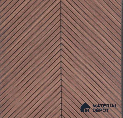 Rustic Chevron Wooden Louver PN 02724 8 ft x 12 inch Charcoal Panel - 5 mm | Suitable for Feature Wall, TV Unit & Living Room | Width is Subjected to 5% Variation