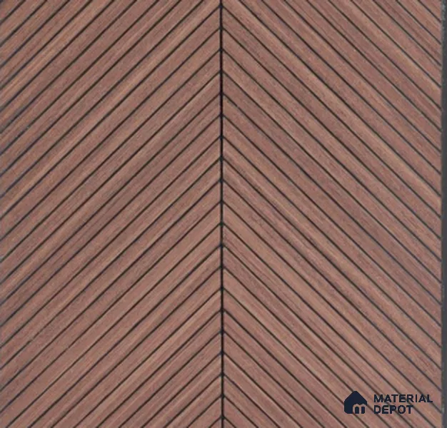 Rustic Chevron Wooden Louver PN 02724 8 ft x 12 inch Charcoal Panel - 5 mm | Suitable for Feature Wall, TV Unit & Living Room | Width is Subjected to 5% Variation