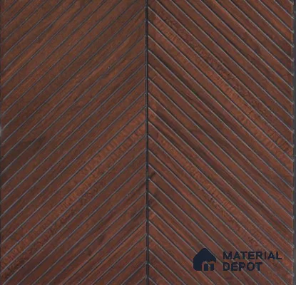 Mahogany Chevron Wooden Louver PN 02724 D 8 ft x 12 inch Charcoal Panel - 5 mm | Suitable for Feature Wall, TV Unit & Living Room | Width is Subjected to 5% Variation