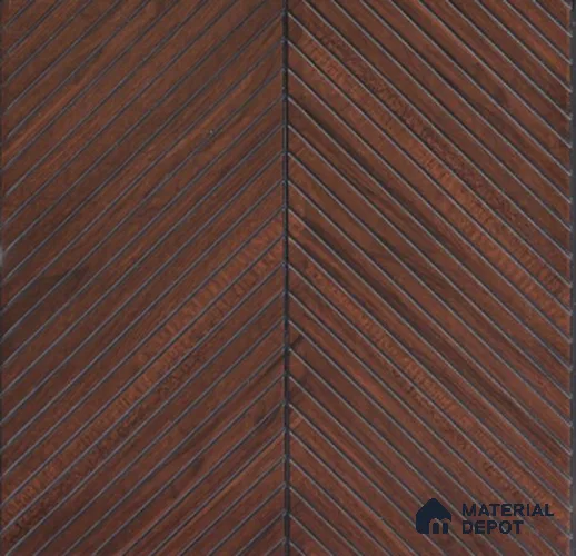 Mahogany Chevron Wooden Louver PN 02724 D 8 ft x 12 inch Charcoal Panel - 5 mm | Suitable for Feature Wall, TV Unit & Living Room | Width is Subjected to 5% Variation