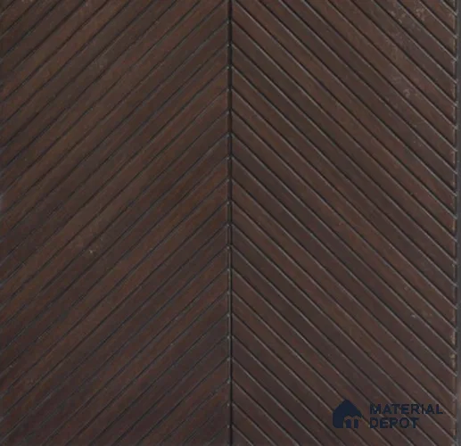 Wenge Chevron Wooden Louver PN 02724 K 9.5 ft x 12 inch Charcoal Panel - 5 mm | Suitable for Feature Wall, TV Unit & Living Room | Width is Subjected to 5% Variation