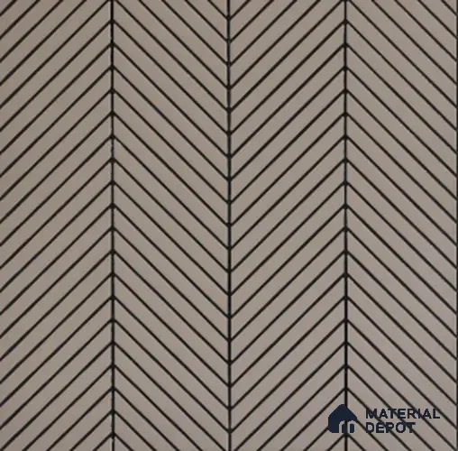 Beige Chevron Plain Colour Louver PN 02725 B 8 ft x 12 inch Charcoal Panel - 5 mm | Suitable for Feature Wall, TV Unit & Living Room | Width is Subjected to 5% Variation