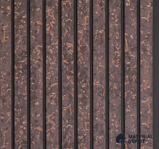Copper Brown Metallic Louver PN 02727 R 9.5 ft x 12 inch Charcoal Panel - 8 mm | Suitable for Feature Wall, TV Unit & Living Room | Width is Subjected to 5% Variation