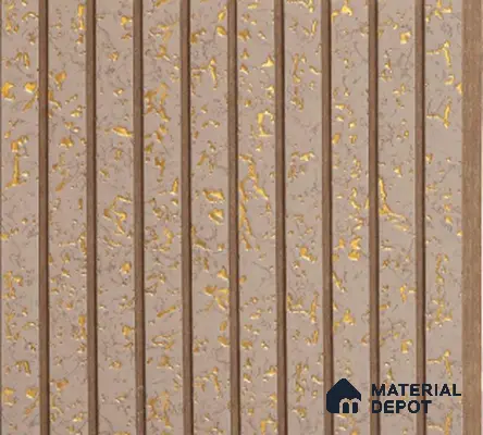 Golden Brown Metallic Louver PN 02727 I 8 ft x 12 inch Charcoal Panel - 8 mm | Suitable for Feature Wall, TV Unit & Living Room | Width is Subjected to 5% Variation