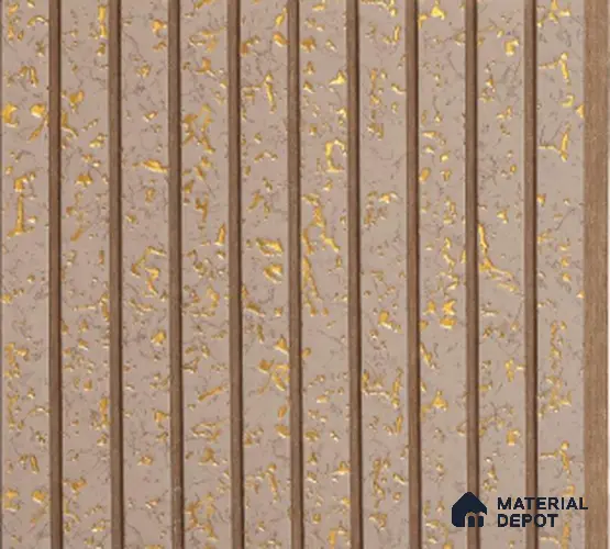 Golden Brown Metallic Louver PN 02727 I 8 ft x 12 inch Charcoal Panel - 8 mm | Suitable for Feature Wall, TV Unit & Living Room | Width is Subjected to 5% Variation