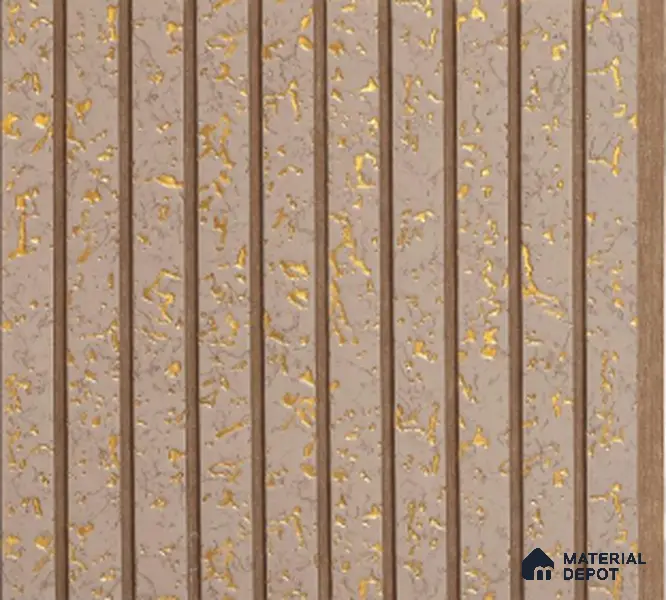 Golden Brown Metallic Louver PN 02727 I 8 ft x 12 inch Charcoal Panel - 8 mm | Suitable for Feature Wall, TV Unit & Living Room | Width is Subjected to 5% Variation