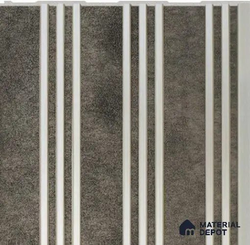 Charcoal Gray Patterned Louver PN 02721 B 8 ft x 12 inch Charcoal Panel - 7 mm | Suitable for Feature Wall, TV Unit & Living Room | Width is Subjected to 5% Variation