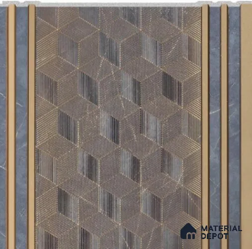 Slate Bronze Patterned Louver PN 02722 C 8 ft x 12 inch Charcoal Panel - 7 mm | Suitable for Feature Wall, TV Unit & Living Room | Width is Subjected to 5% Variation