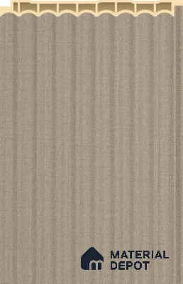 Taupe Fabric Plain Colour Louver PN 02573 B 9.5 ft x 5 inch WPC Panel - 12 mm | Suitable for Feature Wall, TV Unit & Living Room | Width is Subjected to 5% Variation
