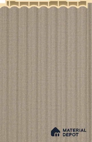 Taupe Fabric Plain Colour Louver PN 02573 B 9.5 ft x 5 inch WPC Panel - 12 mm | Suitable for Feature Wall, TV Unit & Living Room | Width is Subjected to 5% Variation