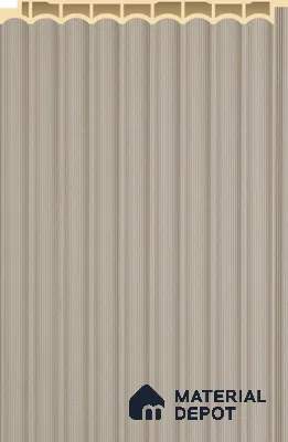 Linen Beige Plain Colour Louver PN 02573 K 9.5 ft x 5 inch WPC Panel - 12 mm | Suitable for Feature Wall, TV Unit & Living Room | Width is Subjected to 5% Variation