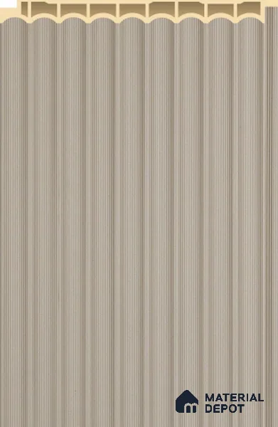 Linen Beige Plain Colour Louver PN 02573 K 9.5 ft x 5 inch WPC Panel - 12 mm | Suitable for Feature Wall, TV Unit & Living Room | Width is Subjected to 5% Variation