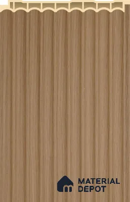 Light Brown Plain Colour Louver PN 02573 C 9.5 ft x 5 inch WPC Panel - 12 mm | Suitable for Feature Wall, TV Unit & Living Room | Width is Subjected to 5% Variation
