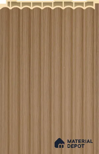 Light Brown Plain Colour Louver PN 02573 C 9.5 ft x 5 inch WPC Panel - 12 mm | Suitable for Feature Wall, TV Unit & Living Room | Width is Subjected to 5% Variation
