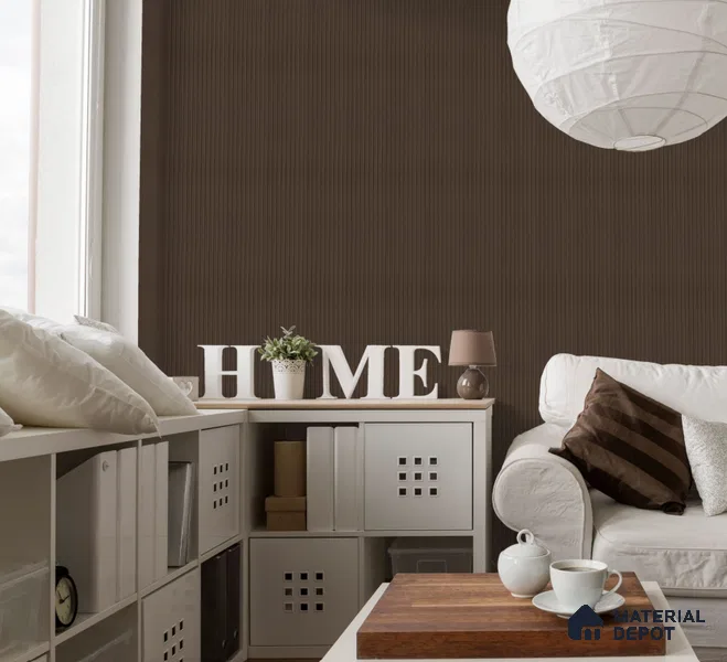 Light Brown Plain Colour Louver PN 02573 C 9.5 ft x 5 inch WPC Panel - 12 mm | Suitable for Feature Wall, TV Unit & Living Room | Width is Subjected to 5% Variation