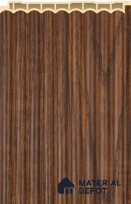 Dark Brown Wooden Louver PN 02573 D 9.5 ft x 5 inch WPC Panel - 12 mm | Suitable for Feature Wall, TV Unit & Living Room | Width is Subjected to 5% Variation