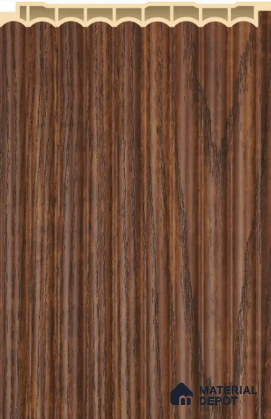 Dark Brown Wooden Louver PN 02573 D 9.5 ft x 5 inch WPC Panel - 12 mm | Suitable for Feature Wall, TV Unit & Living Room | Width is Subjected to 5% Variation