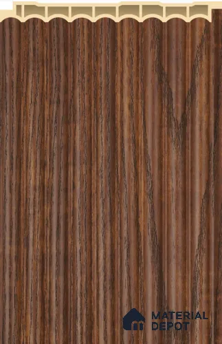 Dark Brown Wooden Louver PN 02573 D 9.5 ft x 5 inch WPC Panel - 12 mm | Suitable for Feature Wall, TV Unit & Living Room | Width is Subjected to 5% Variation