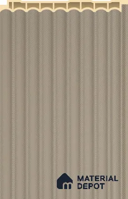 Warm Taupe Plain Colour Louver PN 02573 M 9.5 ft x 5 inch WPC Panel - 12 mm | Suitable for Feature Wall, TV Unit & Living Room | Width is Subjected to 5% Variation