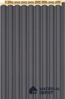 Charcoal Grey Plain Colour Louver PN 02573 I 9.5 ft x 5 inch WPC Panel - 12 mm | Suitable for Feature Wall, TV Unit & Living Room | Width is Subjected to 5% Variation