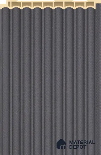 Charcoal Grey Plain Colour Louver PN 02573 I 9.5 ft x 5 inch WPC Panel - 12 mm | Suitable for Feature Wall, TV Unit & Living Room | Width is Subjected to 5% Variation