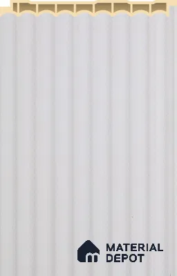 Bright White Plain Colour Louver PN 02573 F 9.5 ft x 5 inch WPC Panel - 12 mm | Suitable for Feature Wall, TV Unit & Living Room | Width is Subjected to 5% Variation