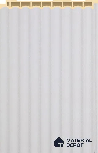 Bright White Plain Colour Louver PN 02573 F 9.5 ft x 5 inch WPC Panel - 12 mm | Suitable for Feature Wall, TV Unit & Living Room | Width is Subjected to 5% Variation