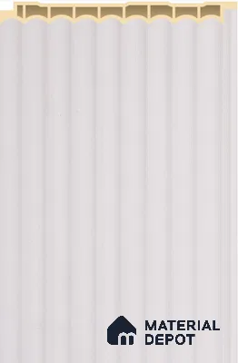 Frost White Plain Colour Louver PN 02573 J 9.5 ft x 5 inch WPC Panel - 12 mm | Suitable for Feature Wall, TV Unit & Living Room | Width is Subjected to 5% Variation