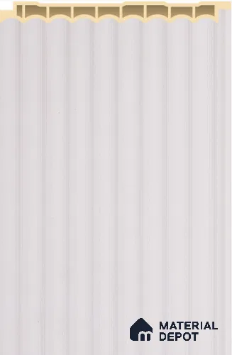 Frost White Plain Colour Louver PN 02573 J 9.5 ft x 5 inch WPC Panel - 12 mm | Suitable for Feature Wall, TV Unit & Living Room | Width is Subjected to 5% Variation