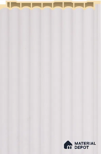 Frost White Plain Colour Louver PN 02573 J 9.5 ft x 5 inch WPC Panel - 12 mm | Suitable for Feature Wall, TV Unit & Living Room | Width is Subjected to 5% Variation