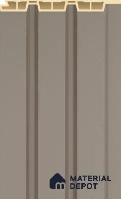 Taupe Grey Plain Colour Louver PN 02570 E 9.5 ft x 4.8 inch WPC Panel - 12 mm | Suitable for Feature Wall, TV Unit & Living Room | Width is Subjected to 5% Variation
