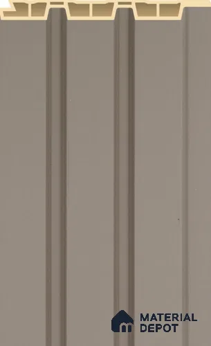 Taupe Grey Plain Colour Louver PN 02570 E 9.5 ft x 4.8 inch WPC Panel - 12 mm | Suitable for Feature Wall, TV Unit & Living Room | Width is Subjected to 5% Variation